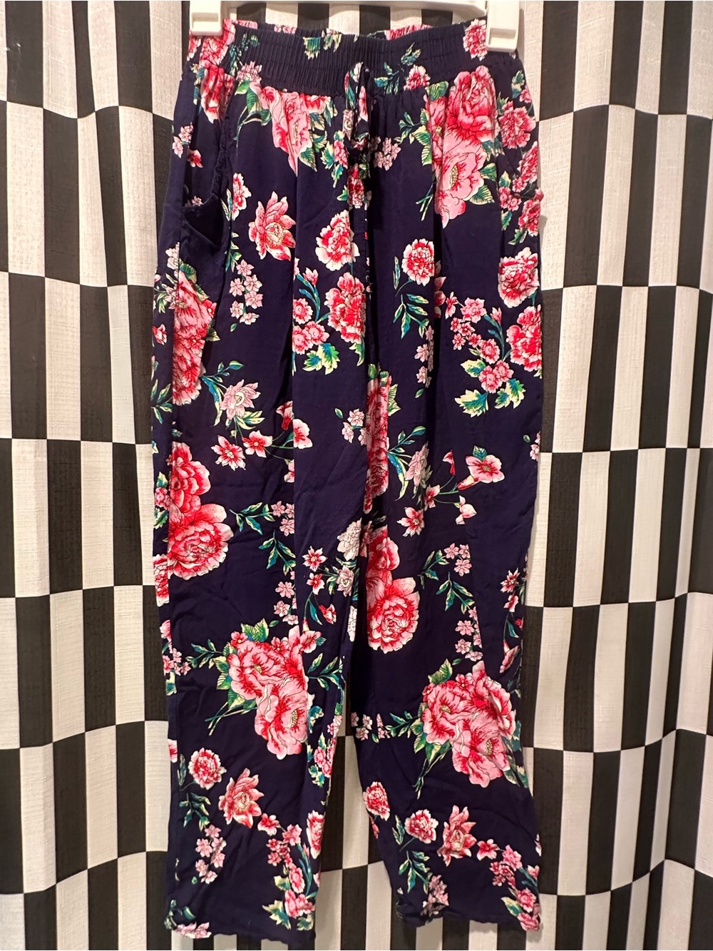 Navy Floral Drawstring Lounge Pants